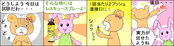 レスキューレメディ(スプレー20ml) の使用例
