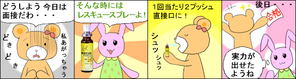 レスキューレメディ(スプレー20ml) の使用例
